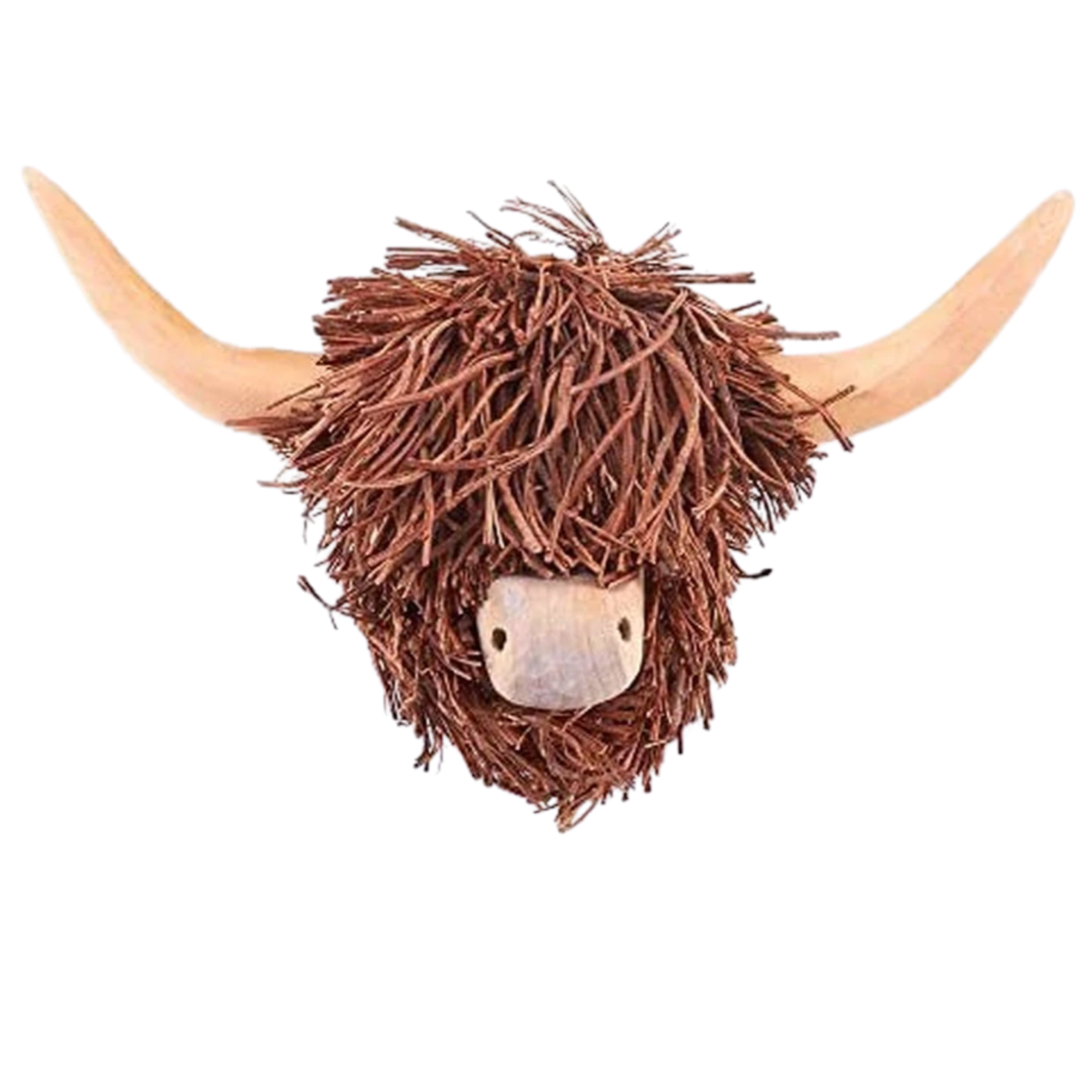 Highland Cow Wooden Wall Sculpture