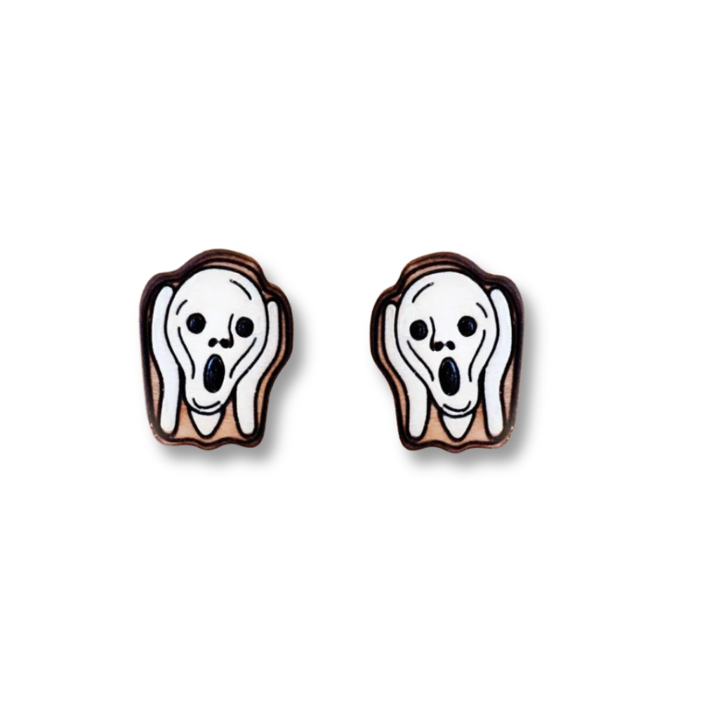 Hand-Painted The Scream Earrings