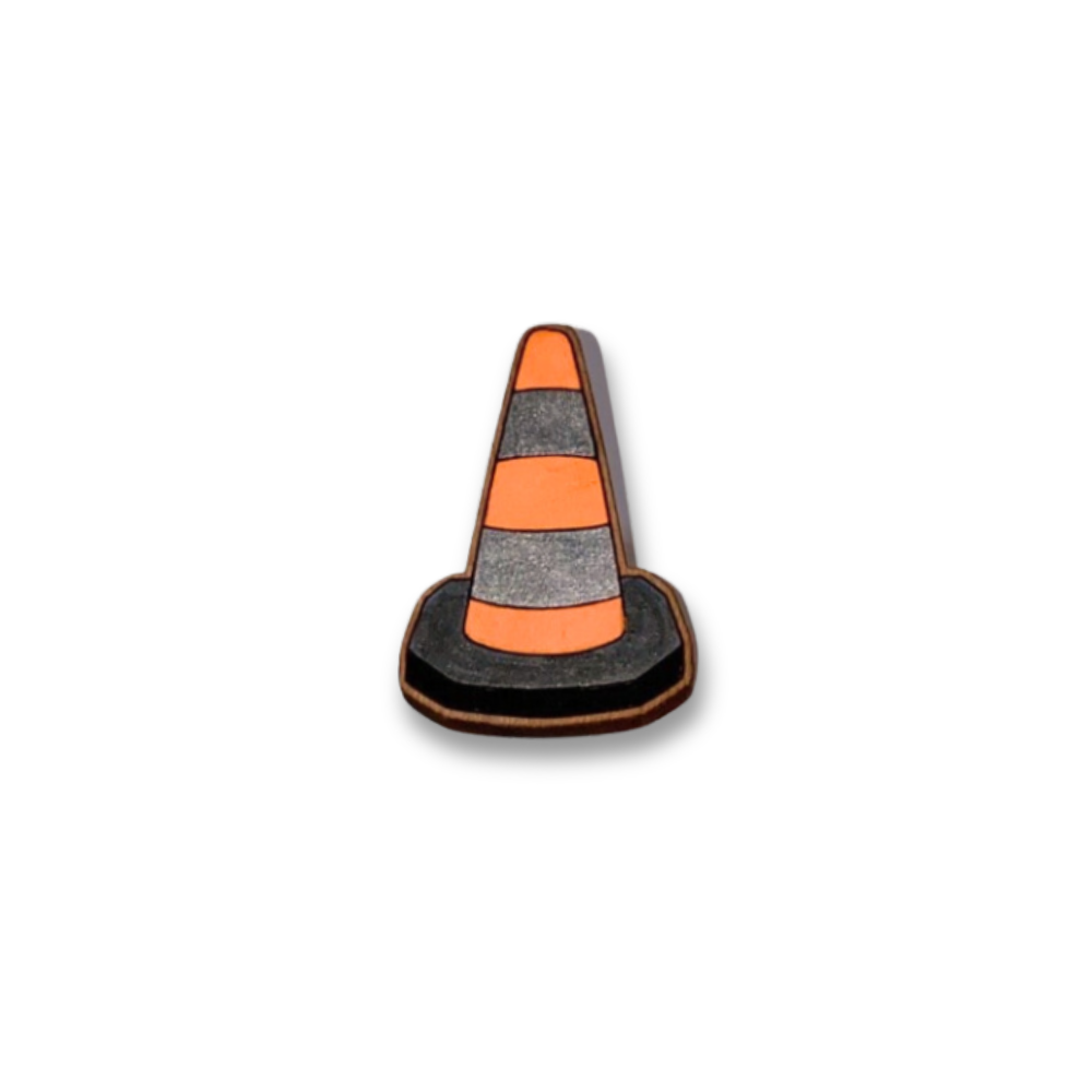 Traffic Cone Pin Badge