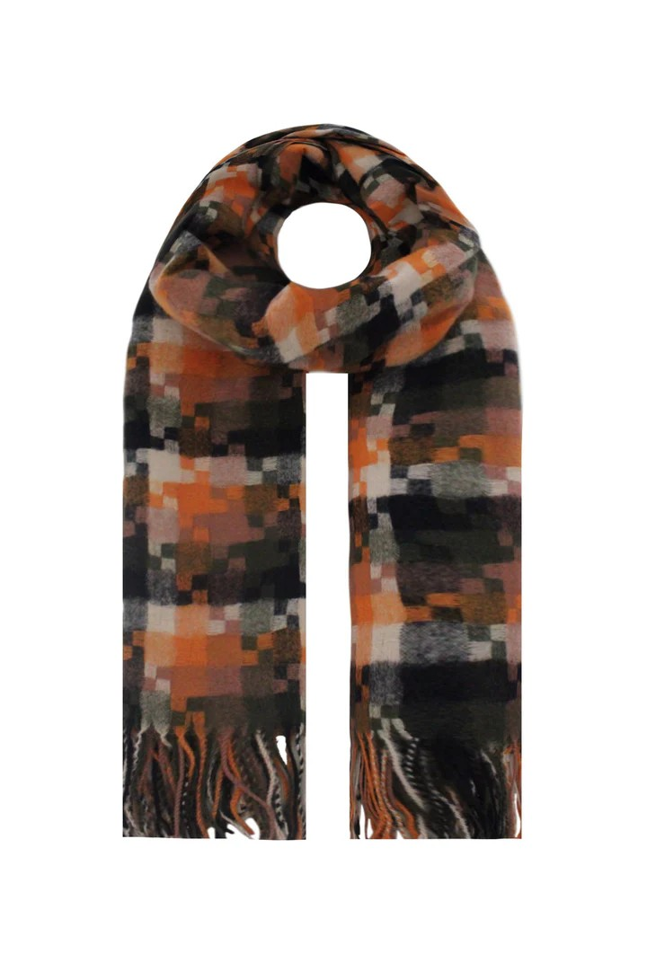 Puzzle Print Wool Mix Scarf