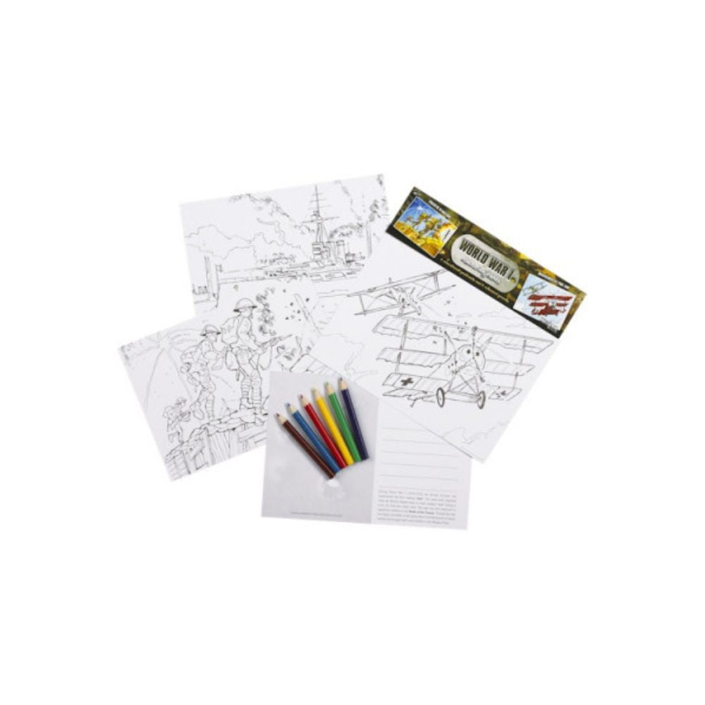 World War 1 Educational Colouring Postcard Set