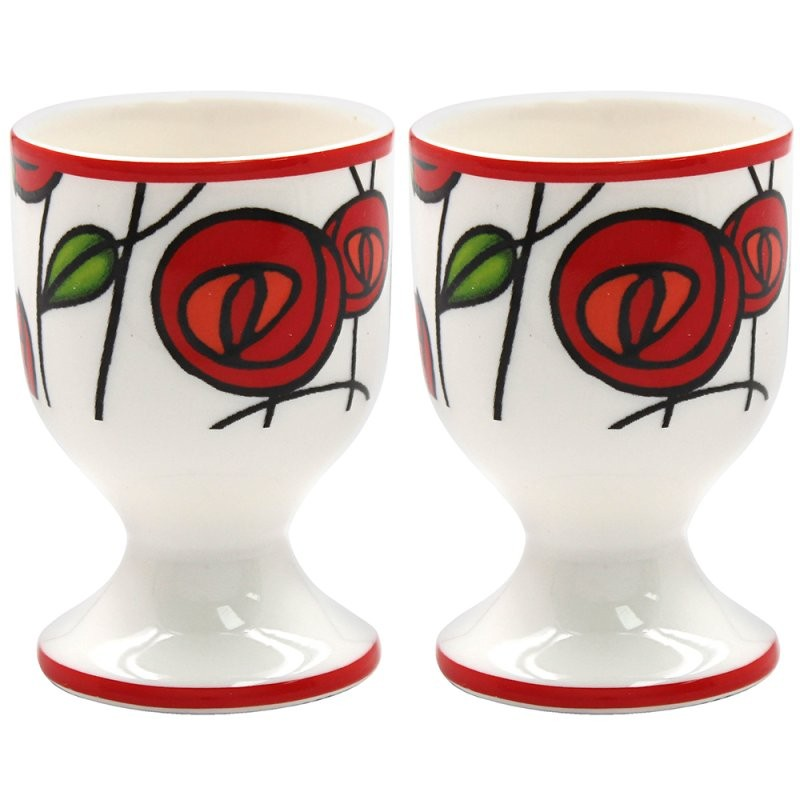 Charles Rennie Mackintosh Red Rose Egg Cups