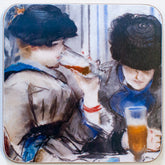 Women Drinking Beer Coaster