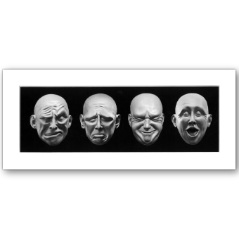 Floating Heads Landscape Mounted Print
