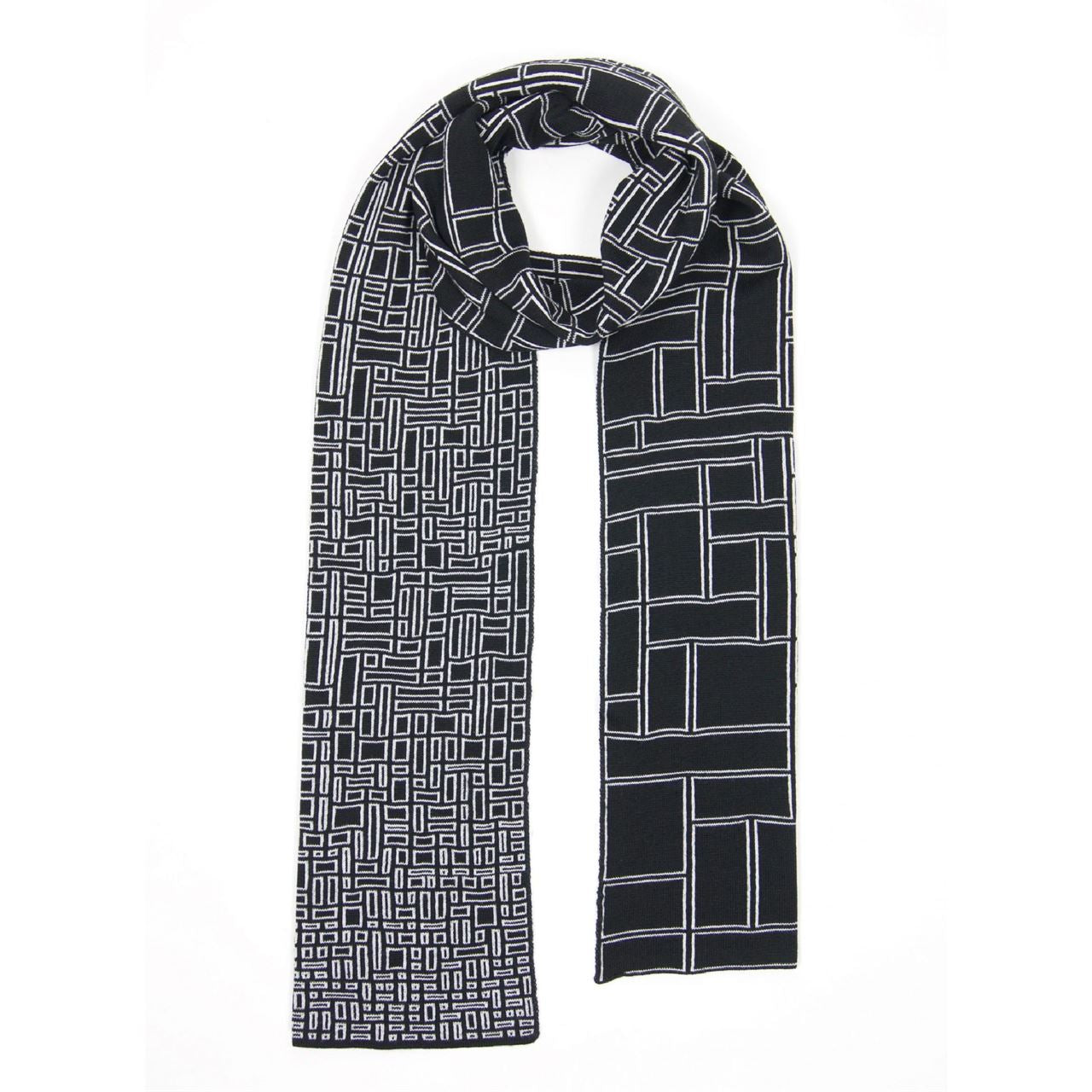 Merino Wool Thesis Scarf - Black & White