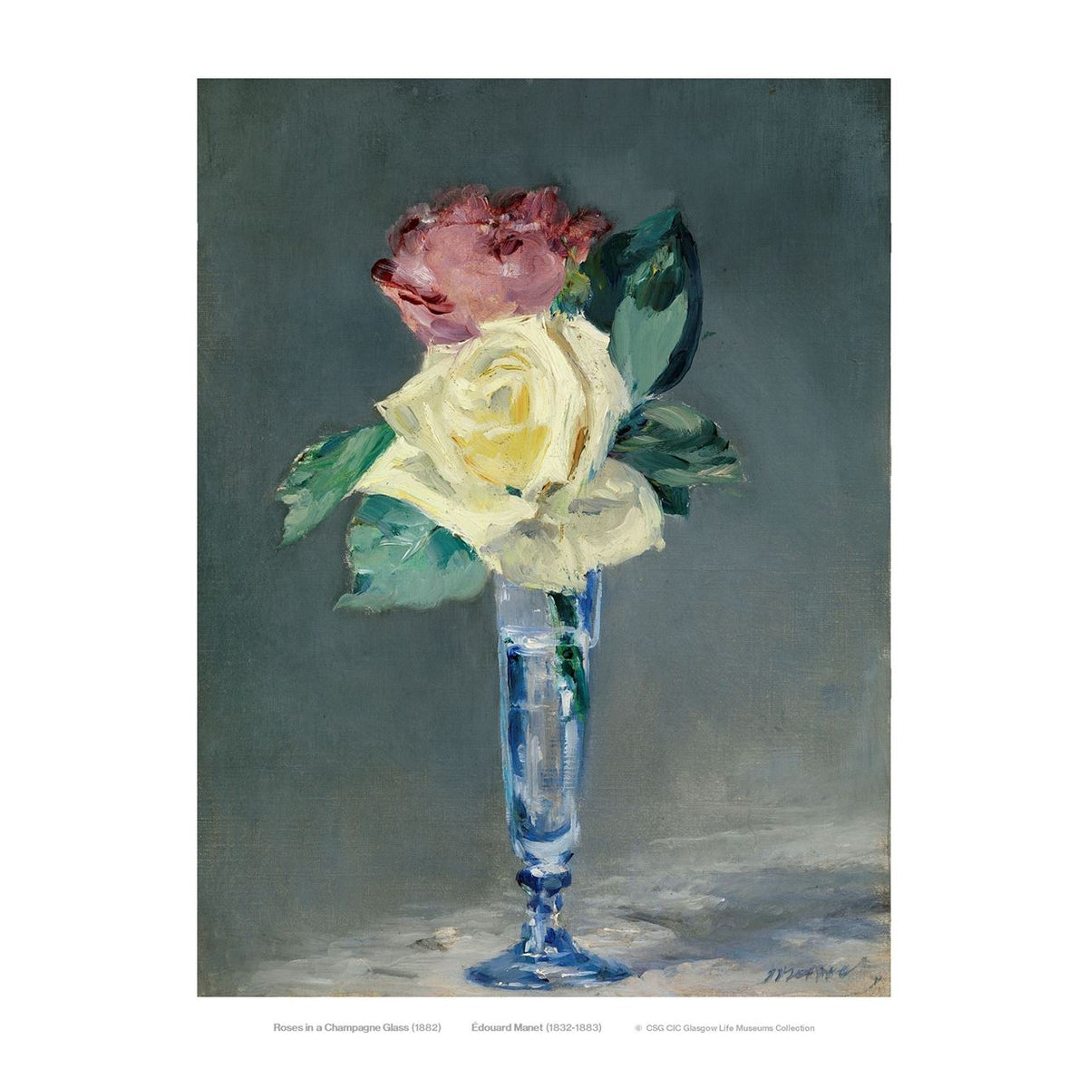 Edouard Manet: Roses in a Champagne Glass Print