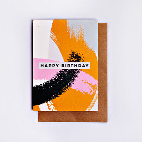 Happy Birthday Card - Swirls