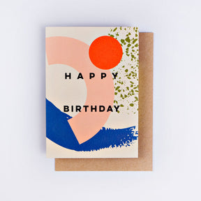 Happy Birthday Card - Memphis Brush
