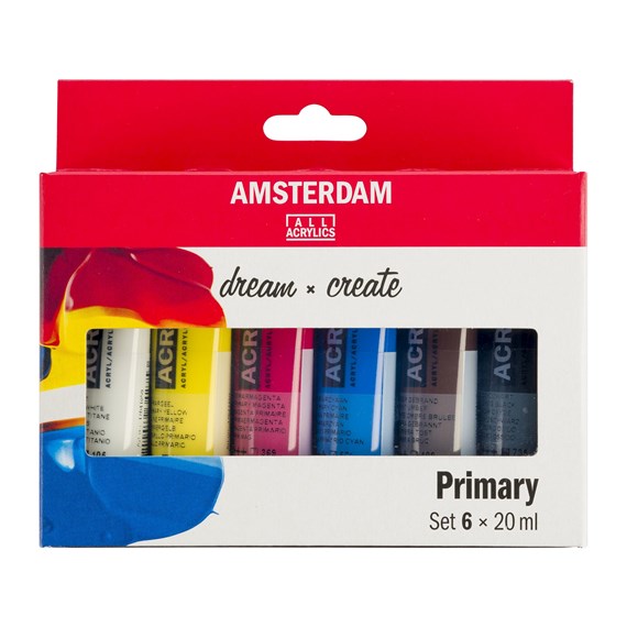 Primary Acrylic Paint Set - 6 x 20ml