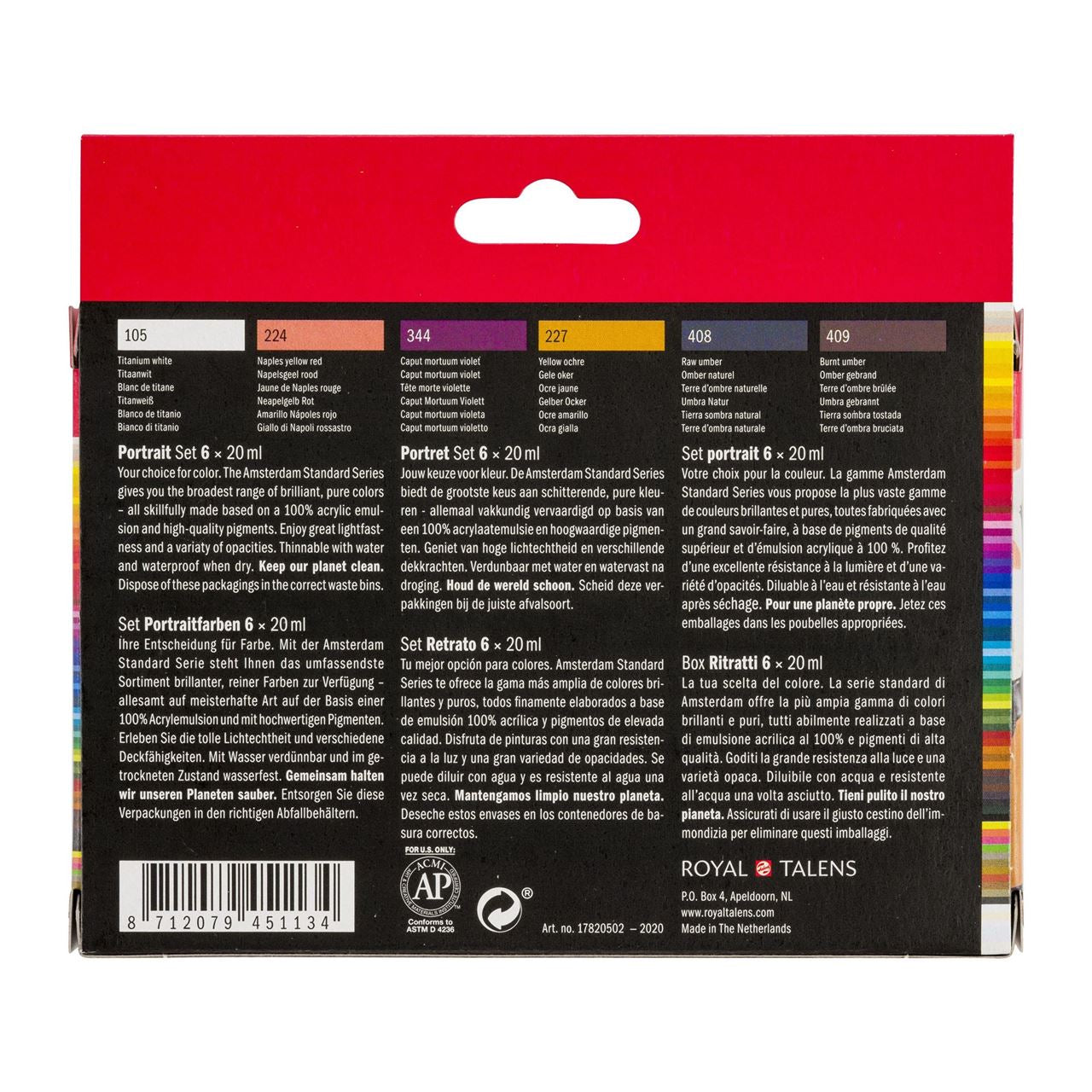 Primary Acrylic Paint Set - 6 x 20ml