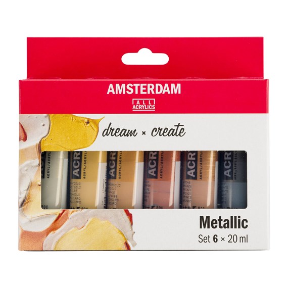 Metallics Acrylic Paint Set - 6 x 20ml