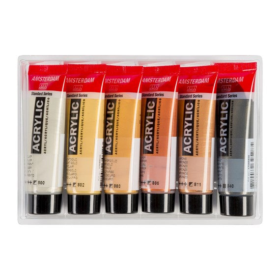 Metallics Acrylic Paint Set - 6 x 20ml