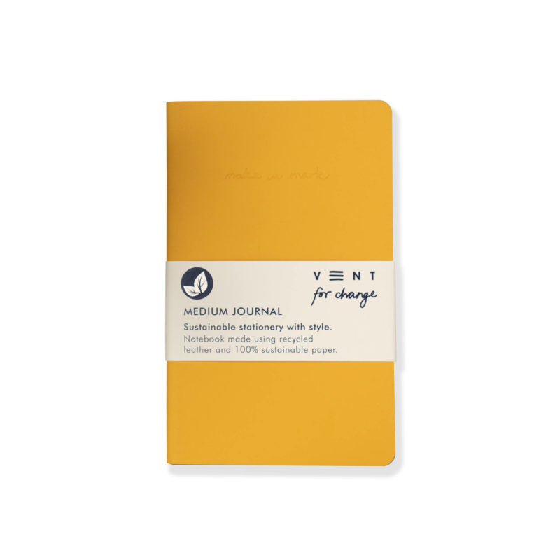 Recycled Leather Journal - Yellow