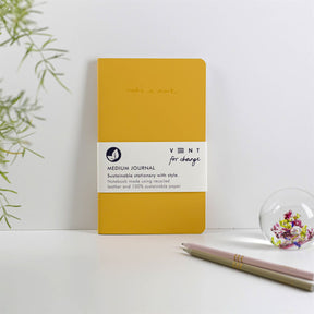 Recycled Leather Journal - Yellow