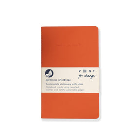Recycled Leather Journal - Orange