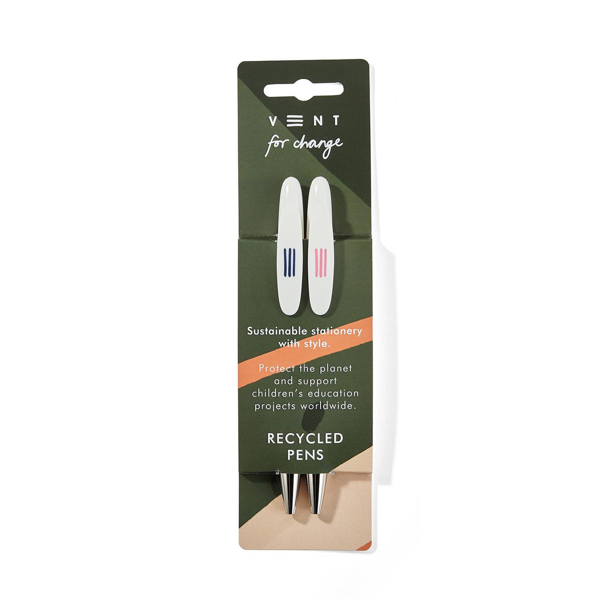 Recycled Pens in Green Sleeve  - Pack of 2