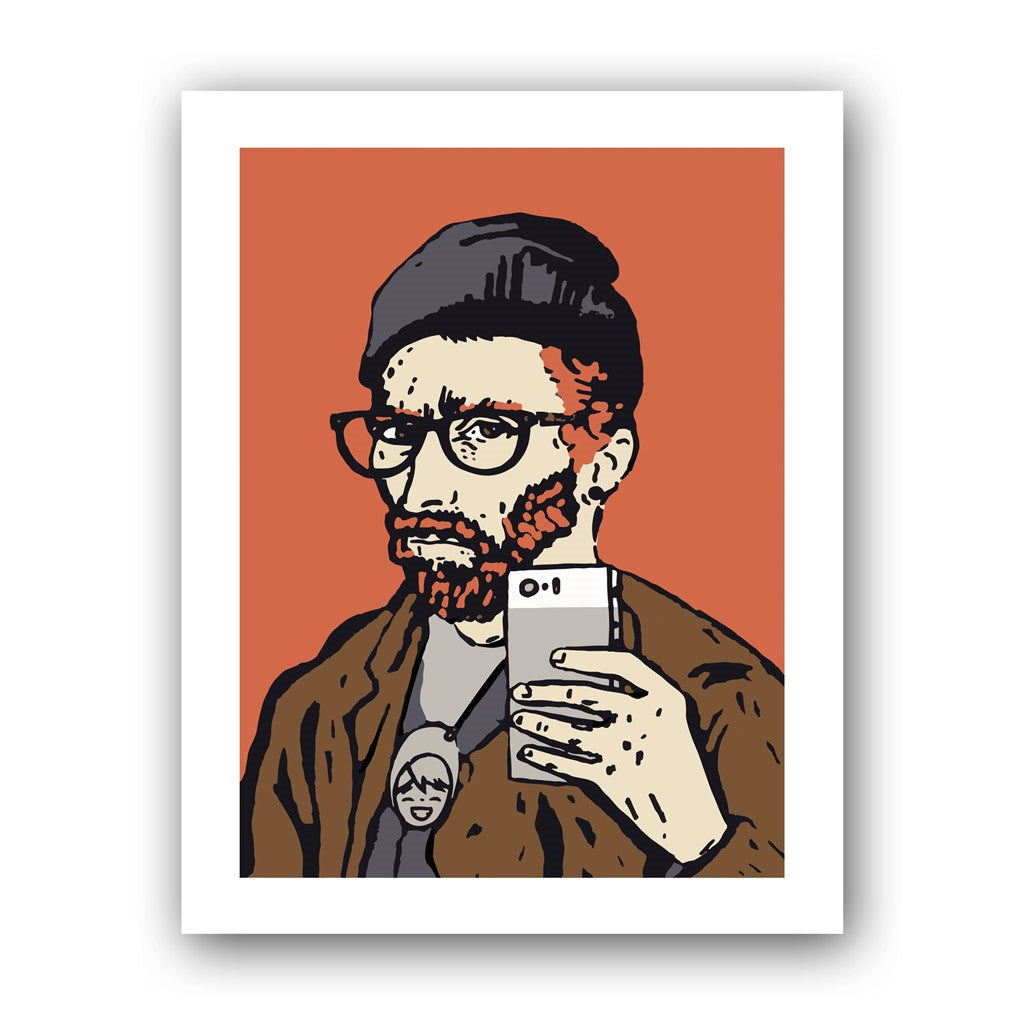 Cartoon Artist Print: Selfie