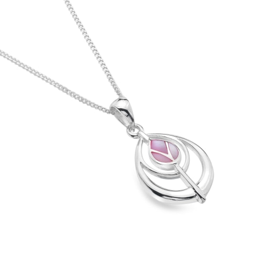 Mackintosh Silver & Pink MOP Teardrop & Tulip Pendant