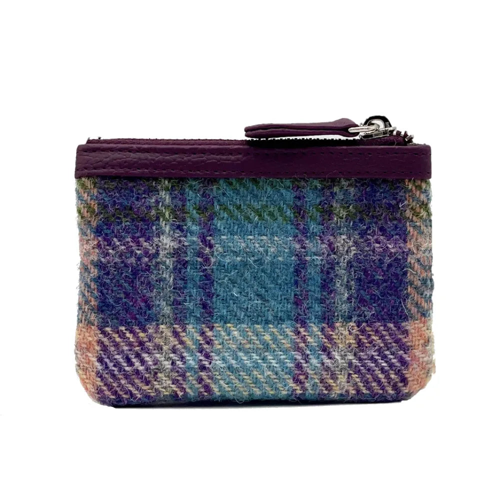 Harris Tweed Coin Purse - Purple & Green Check