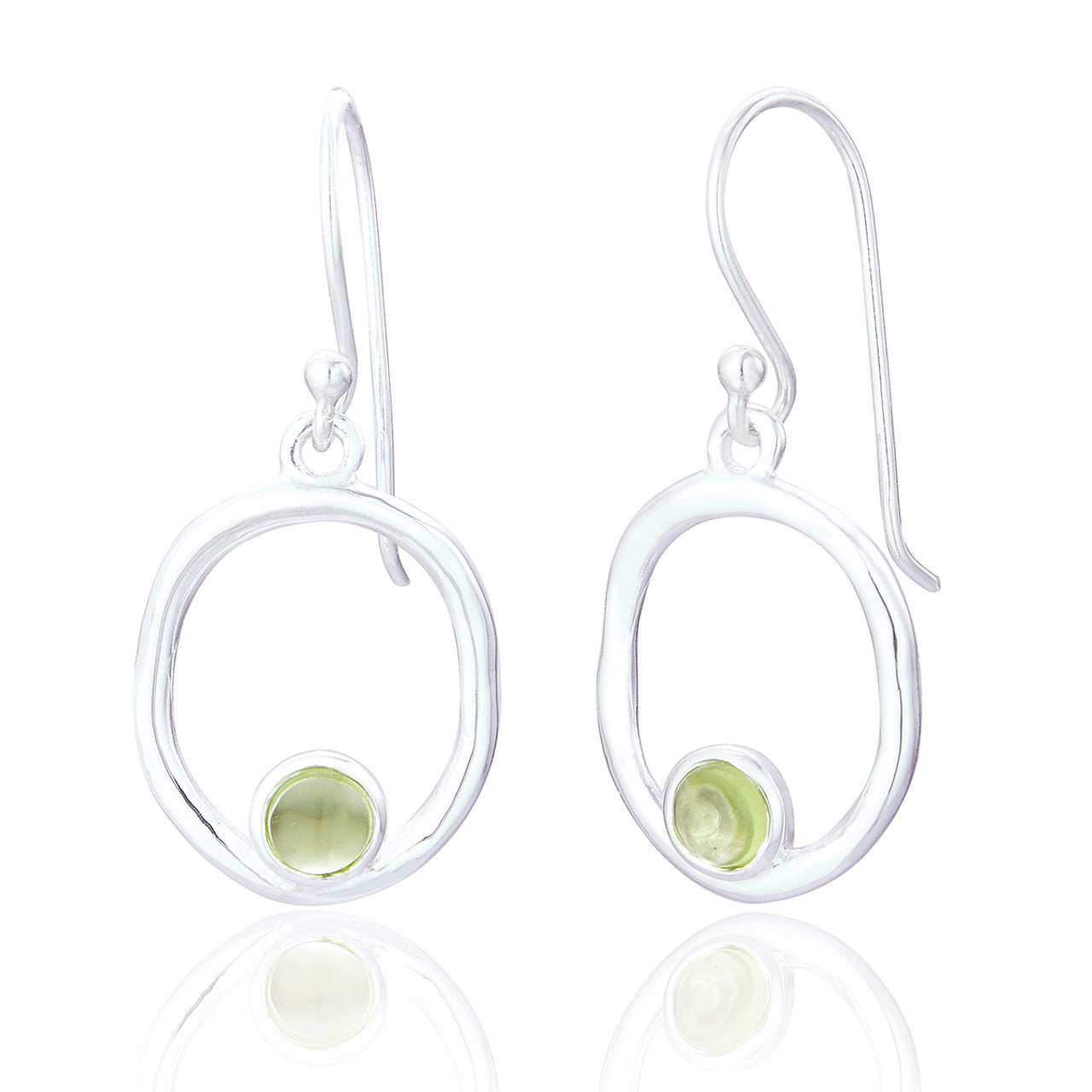 Leola Silver & Peridot Drop Earrings