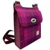 Harris Tweed Satchel - Purple Check