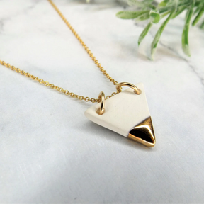 Triangle Porcelain Necklace - Gold