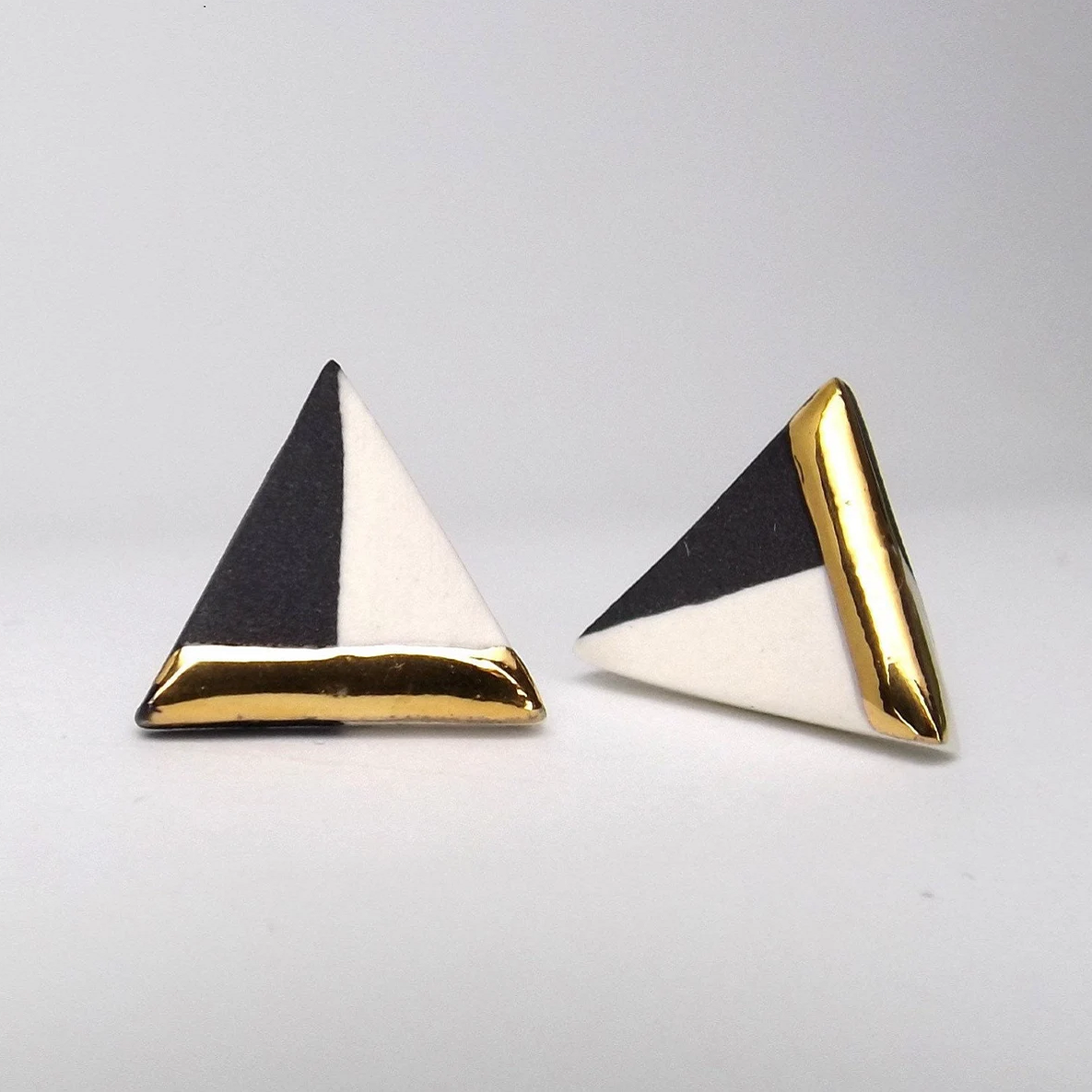 Monochrome Triangle Earrings