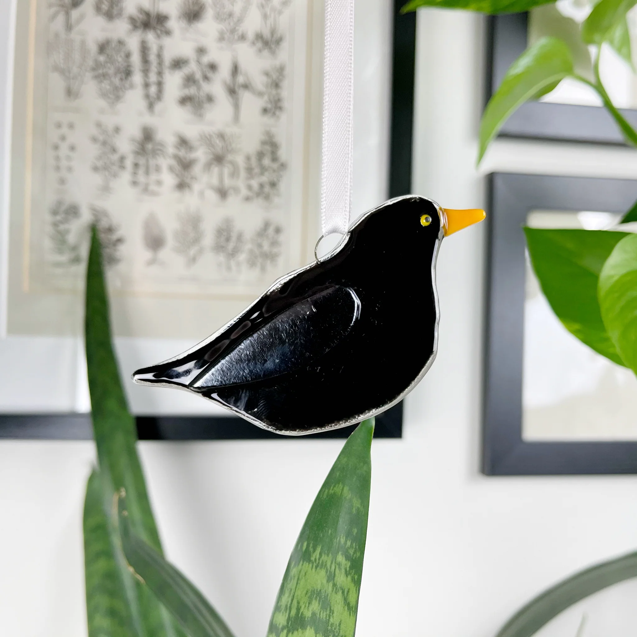 Blackbird Glass Decoration