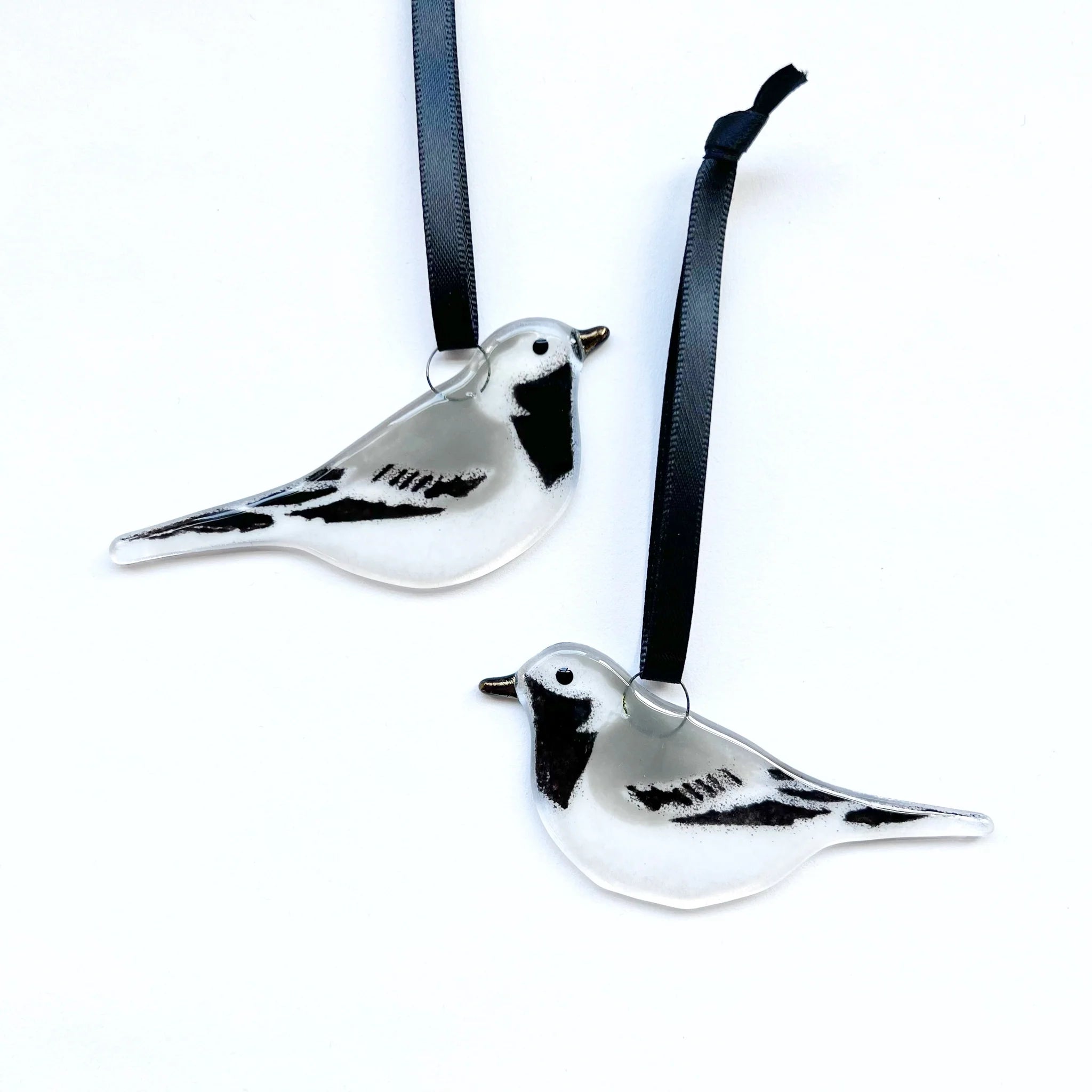 Pied Wagtail Glass Decoration