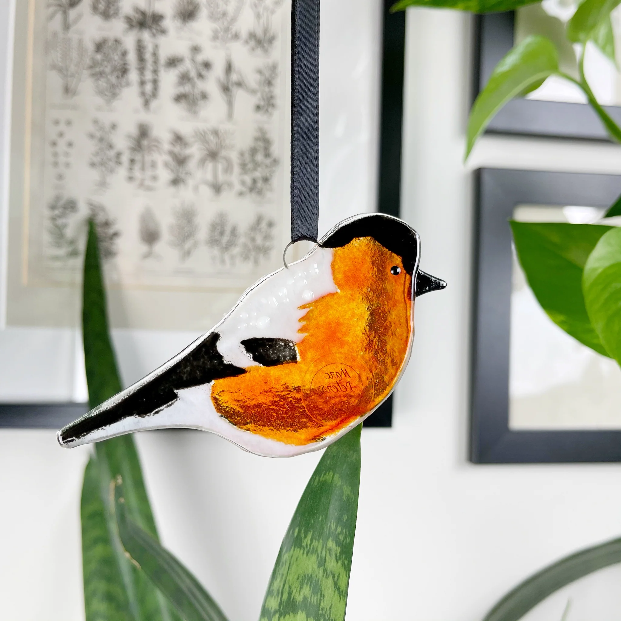 Bullfinch Glass Decoration