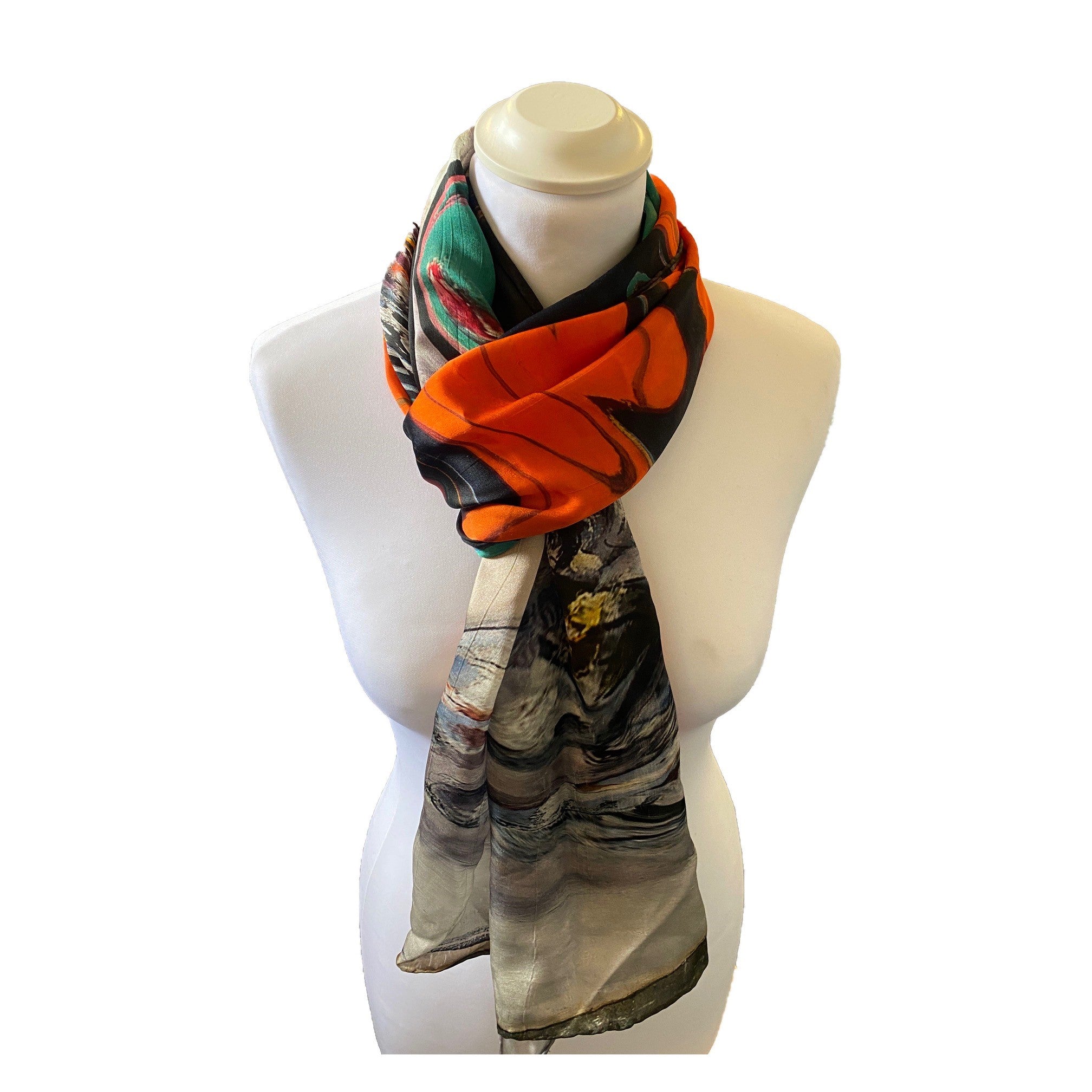 Orange Blind Silk Scarf