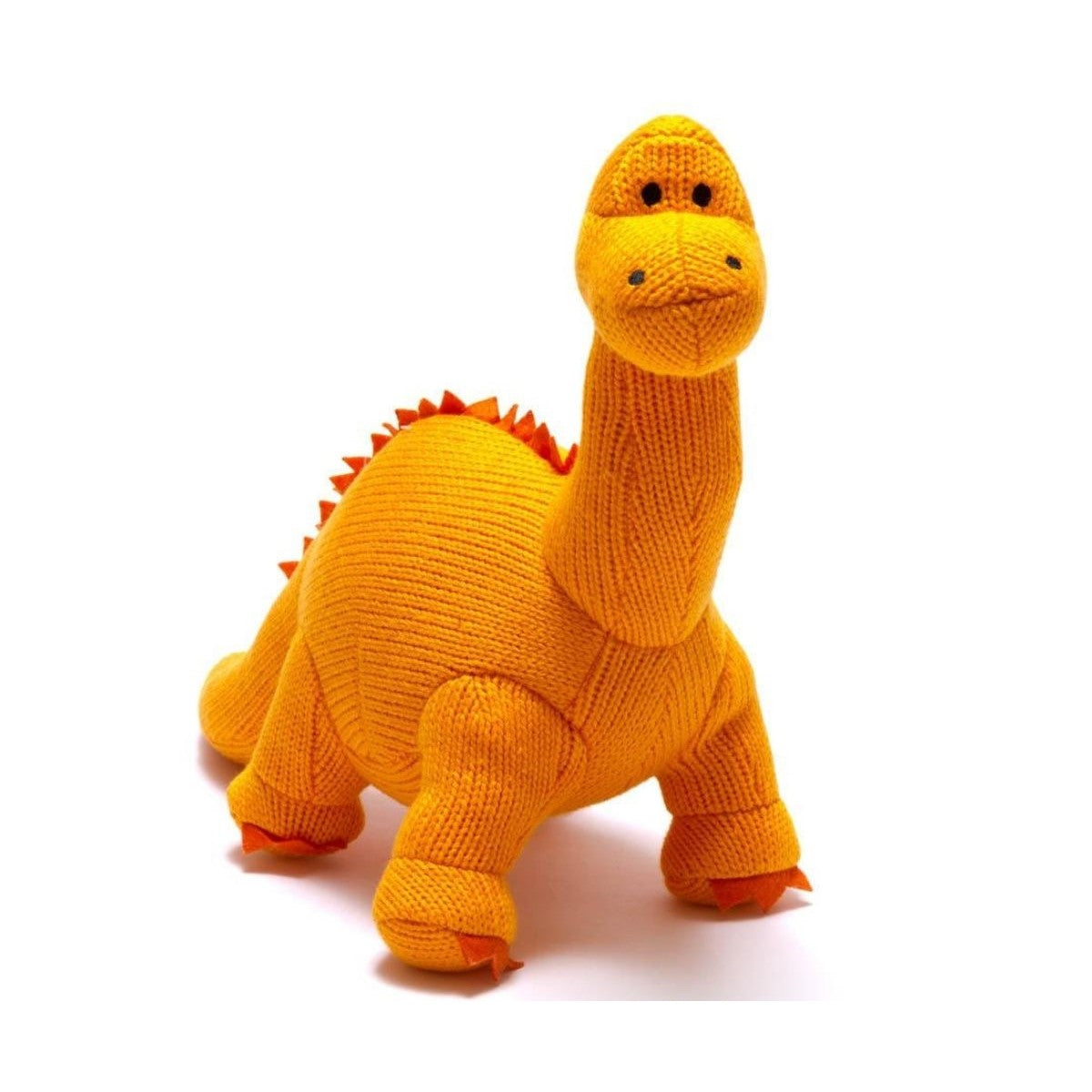 Knitted Diplodocus Soft Toy - Orange