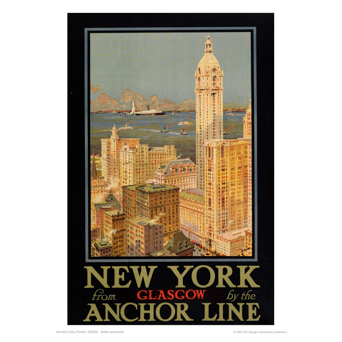 Anchor Line Building Anchor Line: New York From Glasgow 30x40cm Print | Glasgow Life Shop